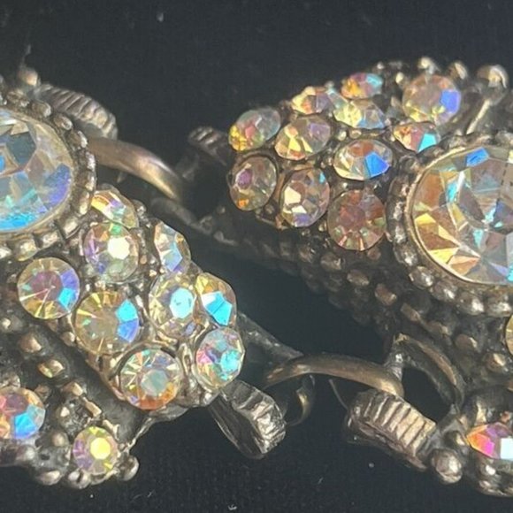 Juliana DeLizza & Elster Aurora Borealis Encrusted Chunky Gunmetal Bracelet - Picture 8 of 12